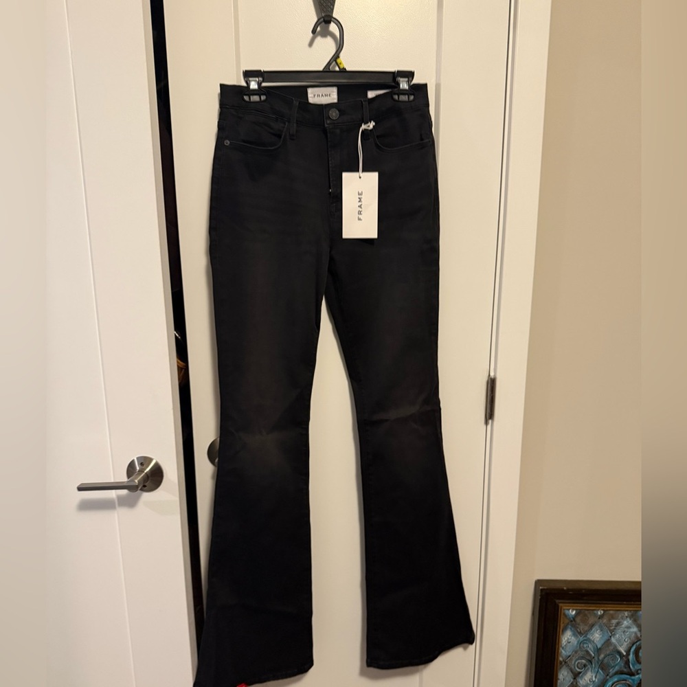 NWT Frame Le High Flare Jeans in Black